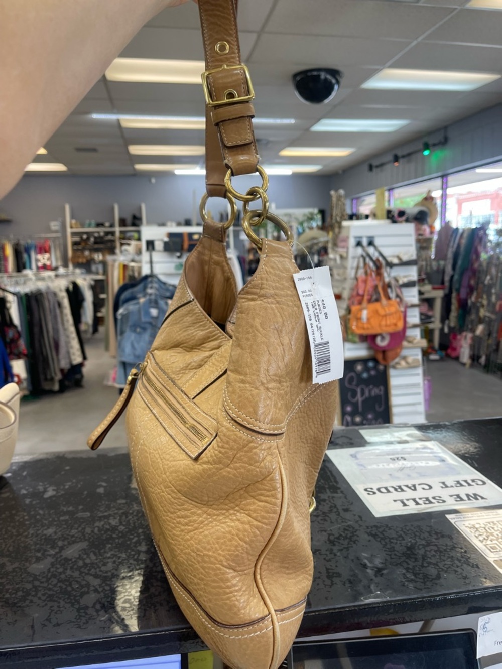 Coach Tan Pebbled Leather Shoulder Hobo - Picture 2 of 6